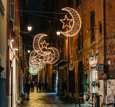Christmas Season in Italy - lights in the street