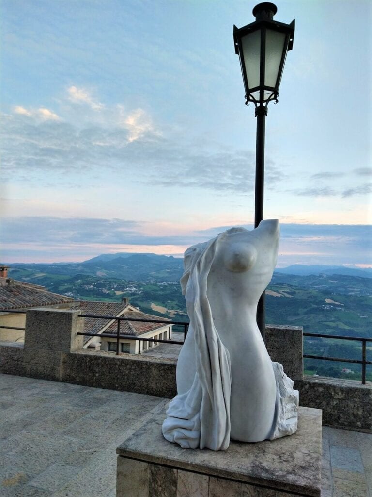 San Marino art and valley view